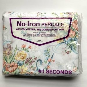 Vintage 90s Y2K floral king flat sheet